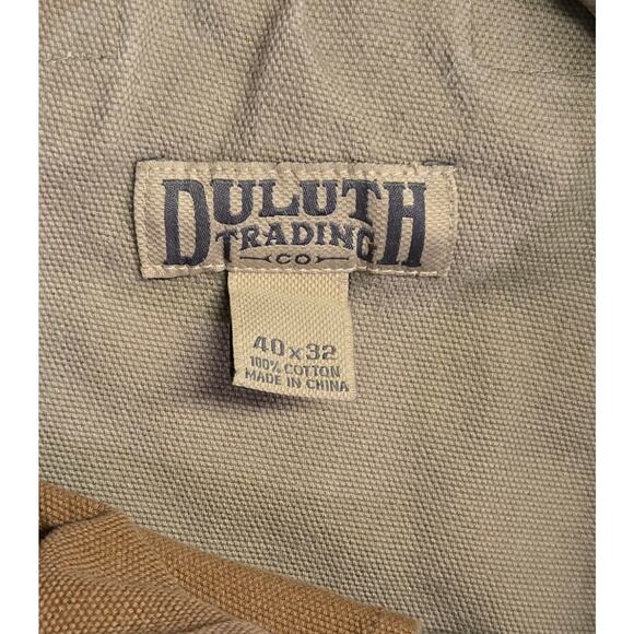 Duluth Trading Co Pants Mens 40x32 Khaki Tan Workwear Relaxed Fit Cargo READ - Picture 6 of 7